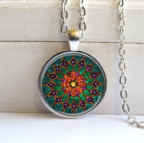 Mandala Pendant Mandala Necklace Meditation Jewelry Green - Etsy