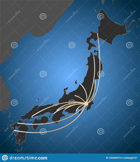 Tokyo Center, the Map of Japan Stock Vector - Illustration of circle ...