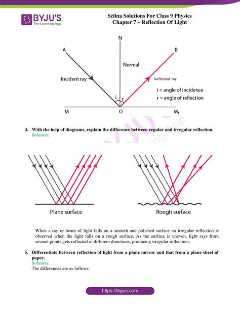 Selina Solutions Class 9 Concise Physics Chapter 7 Reflection of Light ...