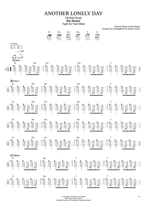 Tablature Another Lonely Day de Ben Harper (Guitar Pro) - Ukulélé et ...