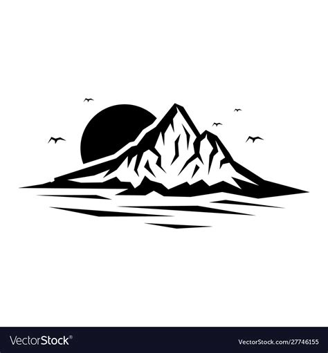 Landscape nature or outdoor mountain silhouette Vector Image