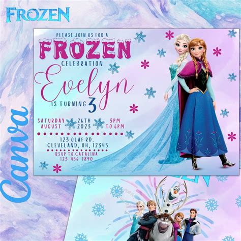 Elsa and Anna Birthday Invitation Editable Frozen Invitation - Etsy