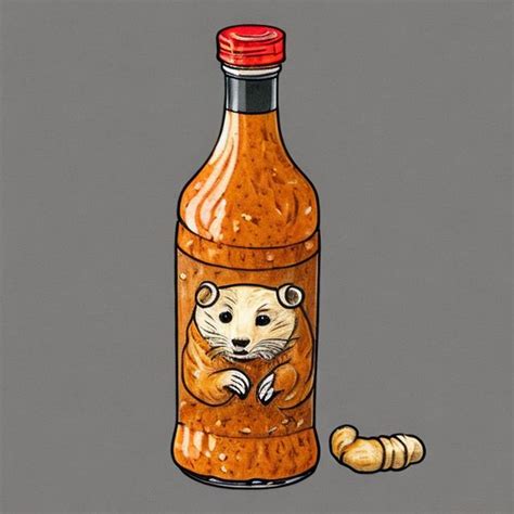 Create a drawing of a bottle that contains sauce. Th... | OpenArt