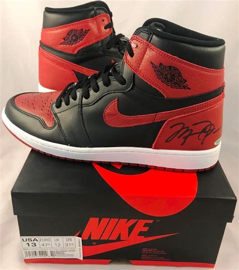 Michael Jordan Signed Air Jordan 1's Retro Basketball Shoes (UDA COA ...