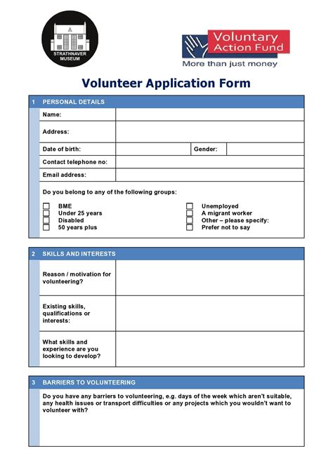 30 Printable Volunteer Application Templates (Free) - TemplateArchive