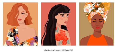 Set Portraits Women Different Gender Age Stock Vector (Royalty Free ...