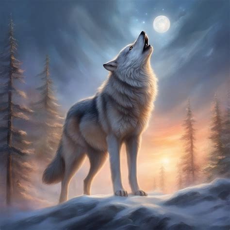 Premium Photo | Gray Wolf Howling In The Wilderness Area wallpaper