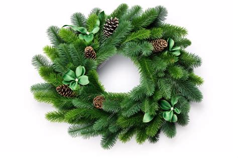 Premium AI Image | traditional green christmas wreath isolated on white ...