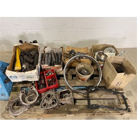 Various Triumph spares incl frame parts, cases etc