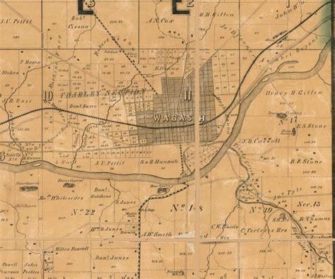 Wabash County Indiana 1861 Old Wall Map Reprint With | Etsy