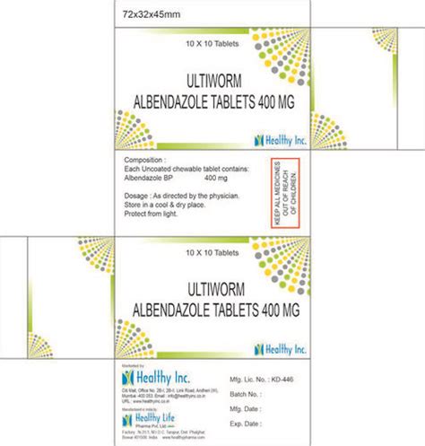 Albendazole Tablets Bp 400 Mg Medicine Raw Materials at Best Price in ...