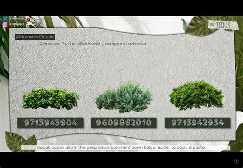 bloxburg plant decal (not mine) | Vine decal, Bloxburg decals codes ...