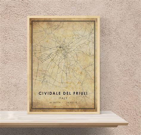 Cividale del Friuli Vintage Map Print Cividale del Friuli | Etsy