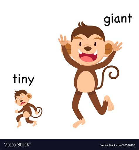 Opposite tiny and giant Royalty Free Vector Image