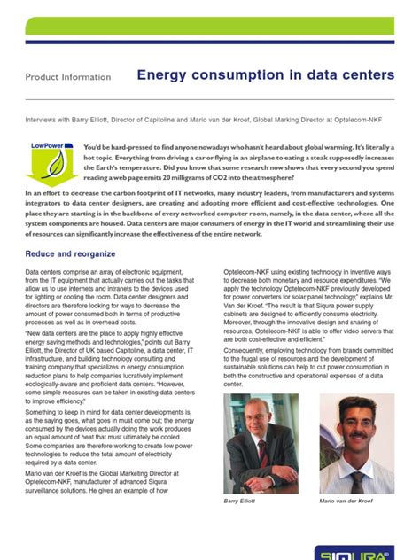 Energy Consumption in Data Centers | PDF | Data Center | Information ...