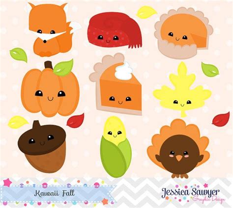 Kawaii Fall Clipart and vectors for personal and commercial use. Kawaii ...