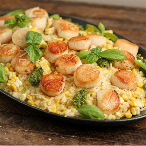 Dairy Free Seared Scallops with Corn Risotto - The Salty Cooker