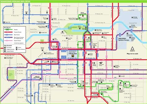 Spokane downtown transport map - Ontheworldmap.com