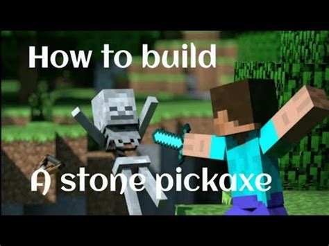 How to make a stone pickaxe in minecraft - YouTube