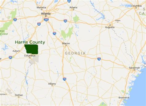 Location Map - Harris County, Georgia