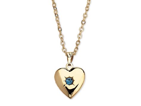 Birthstone Heart Locket Necklace in Yellow Gold Tone - Walmart.com