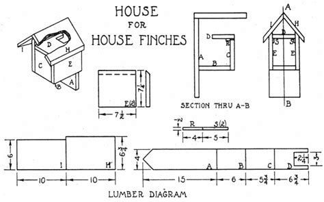 Finch Bird House Plans + Dimensions of Finch House Plans | Bird house ...