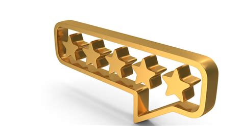 Gold Five Star Review Symbol, 3D - Envato Elements