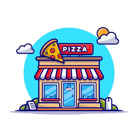 ilustración de icono de vector de dibujos animados de tienda de pizza ...