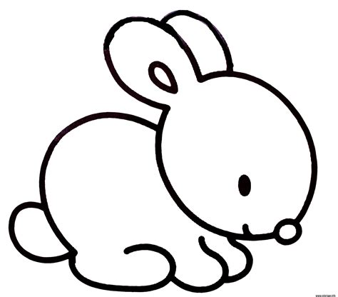 Coloriage Lapin Facile Simple Enfant Dessin Lapin à imprimer