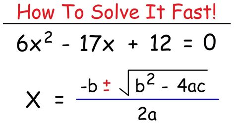 How To Solve Quadratic Equations Using The Quadratic Formula - YouTube