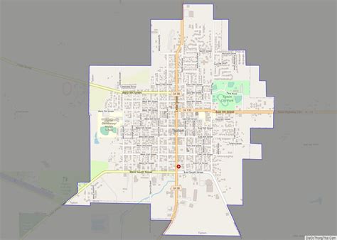 Map of Tipton city, Iowa