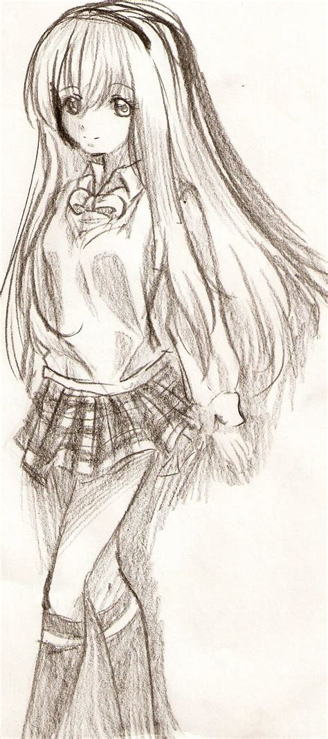 Anime School Girl Drawing at GetDrawings | Free download