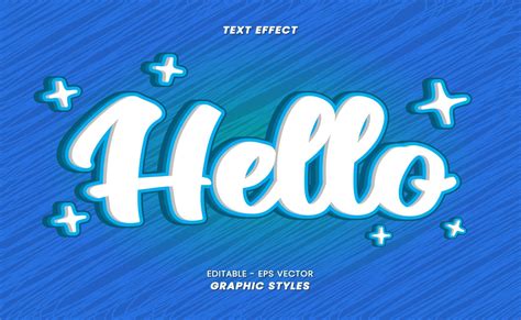 Hello Text Effect with Background. Effects can be used in Graphic Style ...