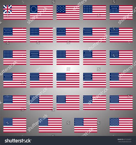 Evolution Flag 1775 Till Now American: เวกเตอร์สต็อก (ปลอดค่าลิขสิทธิ์ ...