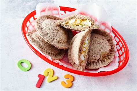 Egg, lettuce and mayonnaise flying saucer sandwiches