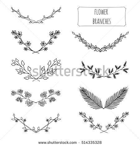 Hand Drawn Floral Set Made Vector Stock Vector (Royalty Free) 514335328 ...