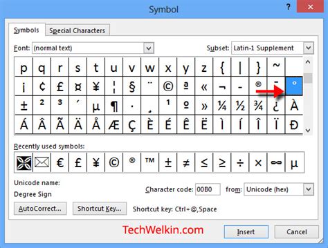 Type Degree Symbol In Ms Word Html Unicode | thesprucecrafts