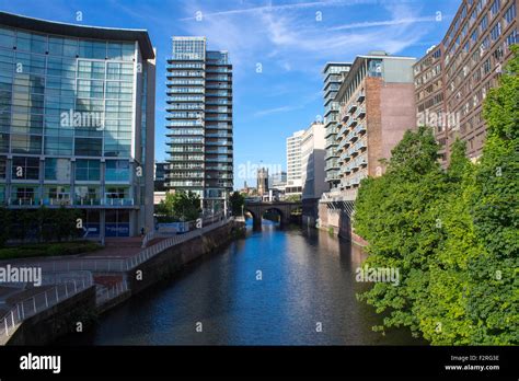 River Irwell and Manchester Cityscape Stock Photo - Alamy