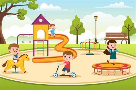 Premium Children Playground Cartoon Illustration pack from People ...