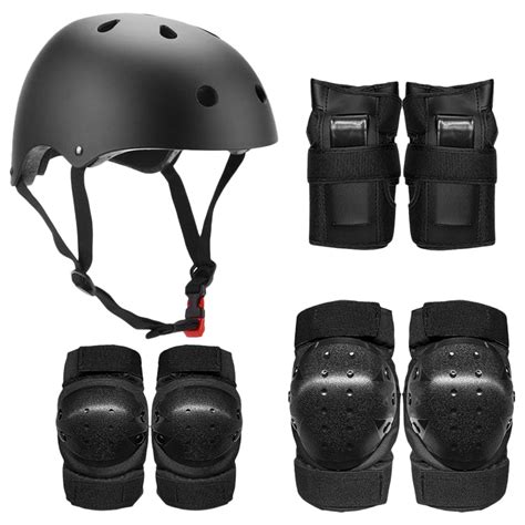 Protective Gear Set 7 in 1 Knee Elbow Pads Wrist Guards Helmet Multi ...