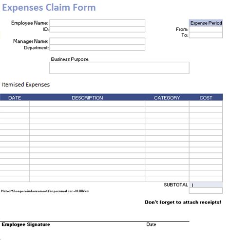 Smart Expense Claim Form Template Microsoft Office 12 Month Gantt Chart ...