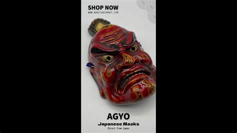 Traditional Japanese Agyo Mask - YouTube