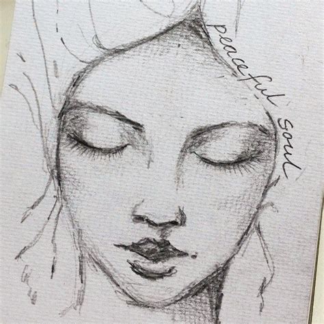 Sketch practice, closed eyes - peaceful soul. #sketching #girlart # ...