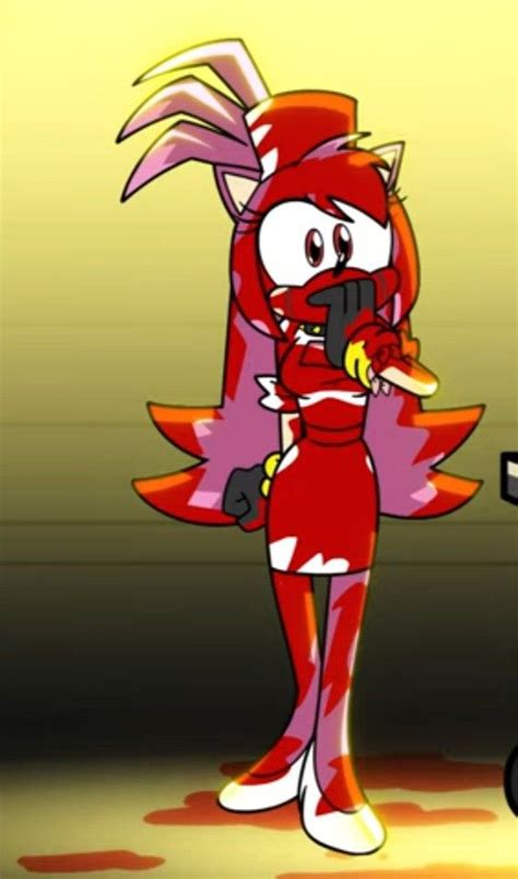 an animated image of a woman dressed in red and white