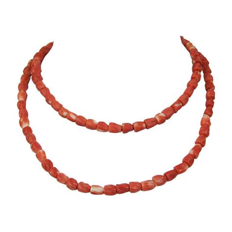 1950s Coral Beaded Necklace Vintage - Park Avenue Couture