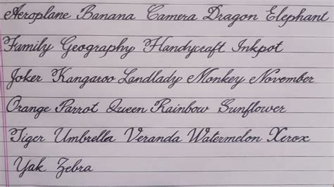 Pretty Cursive Handwriting Styles