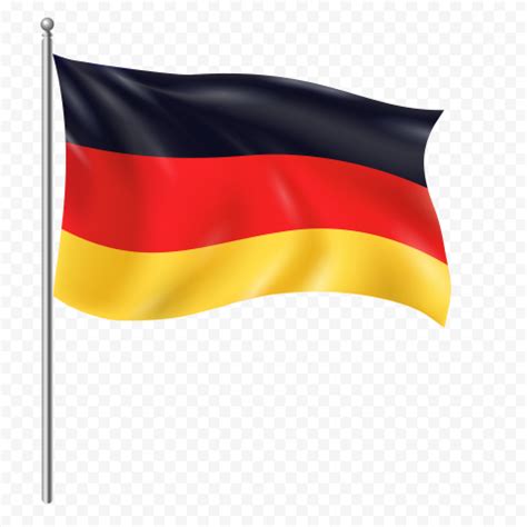 Waving Germany Deutschland Flag On Pole HD PNG | Citypng