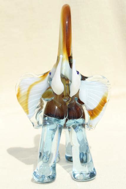 vintage colored glass elephant figurine, Barovier Murano Italian art glass