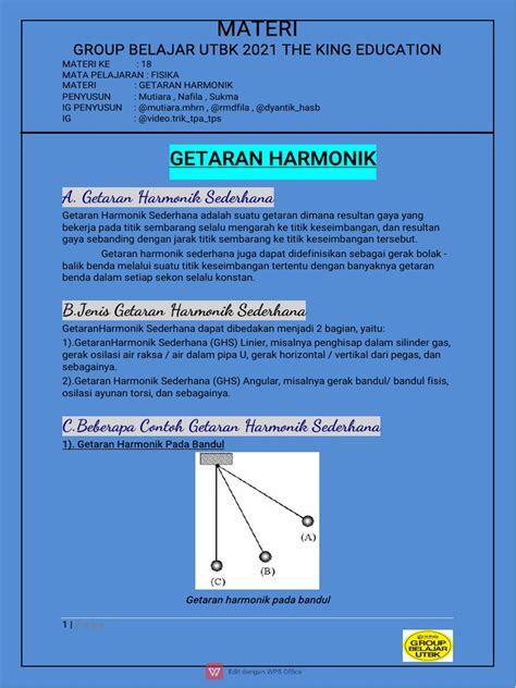 Materi - 18 - Getaran Harmonik | PDF