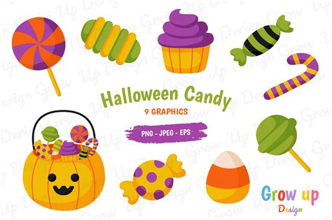 HALLOWEEN CANDY Clip Art Halloween CANDY Clipart Downloads Candy Theme ...